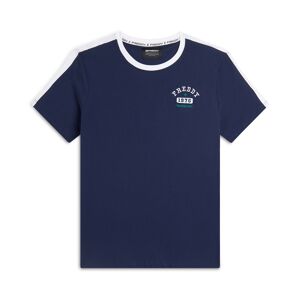 Freddy T-shirt uomo con dettagli a contrasto e logo stile college Blu Uomo Large