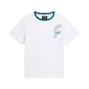 Freddy T-shirt da uomo con maxi logo lato cuore in tono colore Bianco Uomo Large