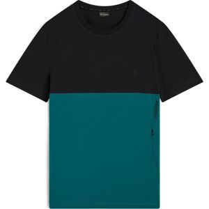 Freddy T-shirt uomo in jersey bicolore con inserto sul fianco Verde Uomo Small