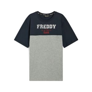 Freddy T-shirt in jersey bicolore con stampa college Blu Uomo Medium