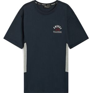 Freddy T-shirt con piccola stampa college e inserti mélange Blu Uomo Extra Large