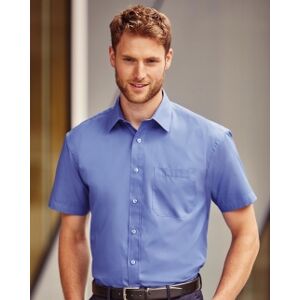 Russell 100 Camicia Popeline puro cotone maniche corte neutro o personalizzato