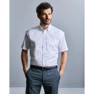 Russell 100 Camicia Classic Ultimate maniche corte non-stiro neutro o personalizzato