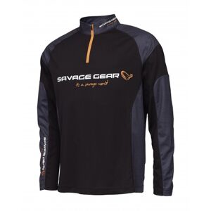 Savage Gear Maglia Tournament Gear Shirt 1/2 Zip Nero S
