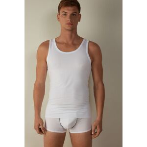 Intimissimi Canotta Smanicata con Collo Tondo in Cotone Superior Elasticizzato Uomo Bianco Taglia XXL