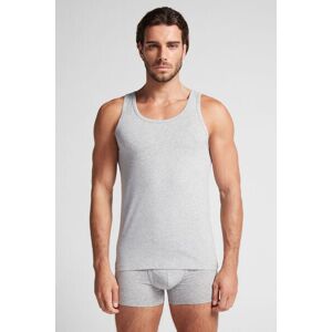 Intimissimi Canotta Smanicata con Collo Tondo in Cotone Superior Elasticizzato Uomo Grigio Taglia L