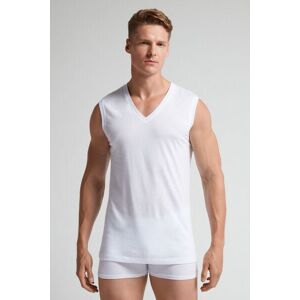 Intimissimi Canotta Scollo a V in Cotone Superior Extrafine Uomo Bianco Taglia S