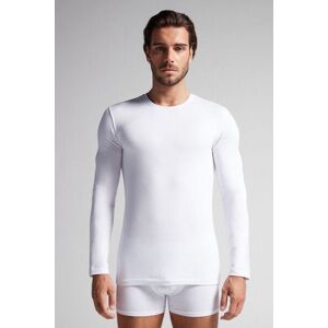 Intimissimi Maglia a Manica Lunga in Modal Cashmere Uomo Bianco Taglia S