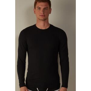 Intimissimi Maglia a Manica Lunga in Modal Cashmere Uomo Nero Taglia XL