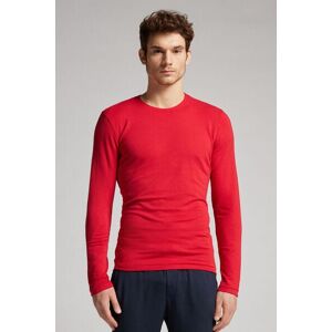 Intimissimi Maglia a Manica Lunga in Modal Cashmere Uomo Rosso Taglia M