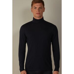 Intimissimi Maglia a Manica Lunga in Lana Merino Collo Alto Uomo Blu Taglia M