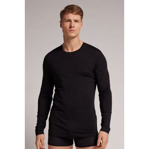 Intimissimi Maglia a Manica Lunga in Lana Merino Scollo Tondo Uomo Nero Taglia S