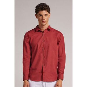 Intimissimi Camicia in Lino e Cotone Uomo Rosso Taglia L