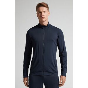 Intimissimi Felpa con Zip in Seta e Modal Uomo Blu Taglia XL