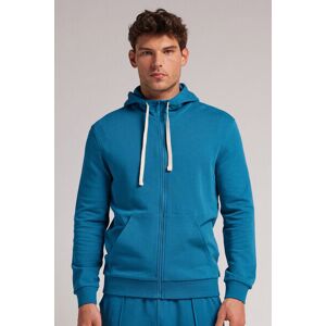 Intimissimi Felpa Aperta in Cotone con Zip e Cappuccio Uomo Blu Taglia M