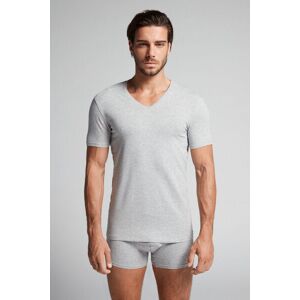 Intimissimi T-shirt Scollo a V in Cotone Superior Elasticizzato Uomo Grigio Taglia XL