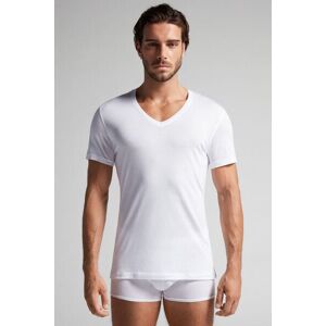 Intimissimi T-Shirt Scollo V in Cotone Superior Extrafine Uomo Bianco Taglia M