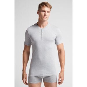 Intimissimi T-shirt a Serafino in Cotone Superior Uomo Grigio Taglia L