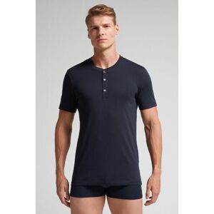 Intimissimi T-shirt a Serafino in Cotone Superior Uomo Blu Taglia M