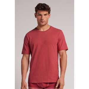 Intimissimi T-shirt Washed Collection in Jersey di Cotone Fiammato Uomo Rosso Taglia L