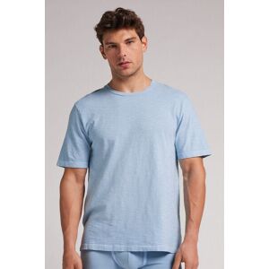 Intimissimi T-shirt Washed Collection in Jersey di Cotone Fiammato Uomo Azzurro Taglia L