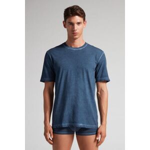 Intimissimi Maglia Manica Corta in Cotone Washed Collection Uomo Blu Taglia S