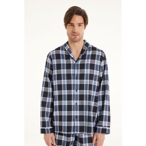 Tezenis Camicia Manica Lunga Piping in Tela a Quadri Uomo Blu Tamaño S