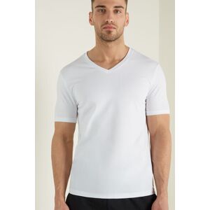 Tezenis T-shirt Scollo a V in Cotone Elasticizzato Uomo Bianco Tamaño M