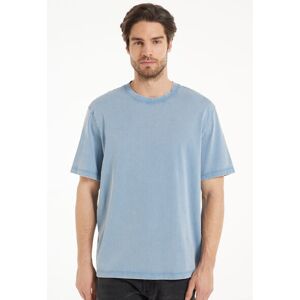 Tezenis T-Shirt Girocollo in Cotone Delavé Uomo Azzurro Tamaño L