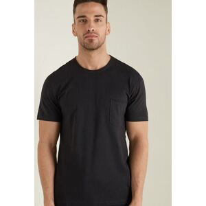 Tezenis T-shirt in Cotone con Taschino Uomo Nero Tamaño S