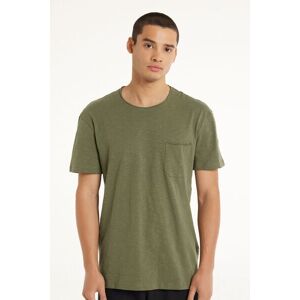 Tezenis T-shirt in Cotone con Taschino Uomo Verde Tamaño XL