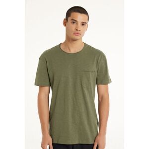 Tezenis T-shirt in Cotone con Taschino Uomo Verde Tamaño S