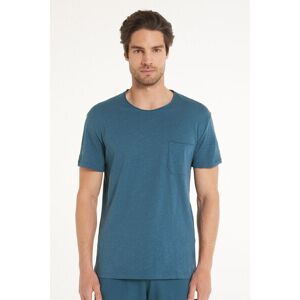 Tezenis T-shirt in Cotone con Taschino Uomo Blu Tamaño L