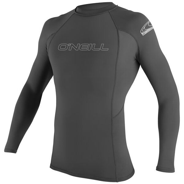 o'neill basic skins l/s rash guard - maglia a compressione - uomo grey s