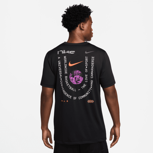 nike t-shirt da basket dri-fit  – uomo - nero
