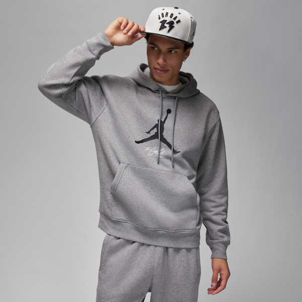 jordan felpa in fleece con cappuccio  essentials – uomo - grigio