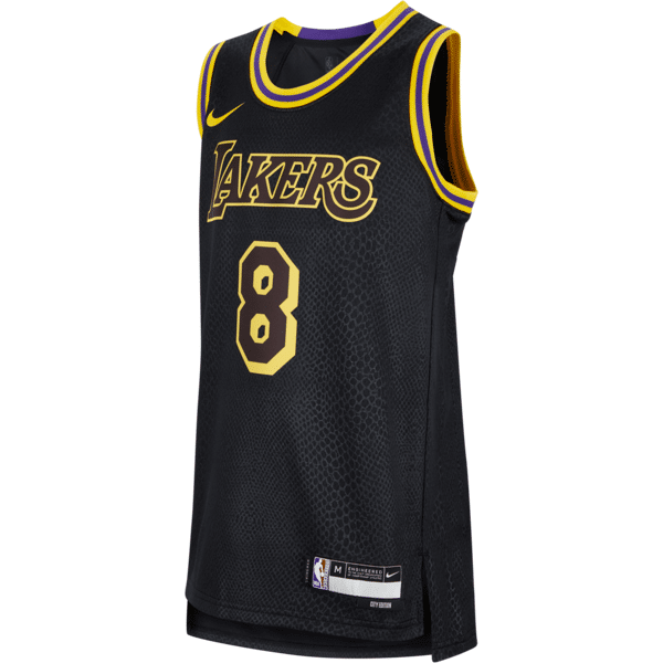 nike maglia kobe bryant los angeles lakers city edition swingman  dri-fit – ragazzi - nero