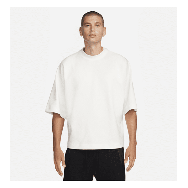 nike felpa oversize a manica corta  sportswear tech fleece reimagined – uomo - bianco