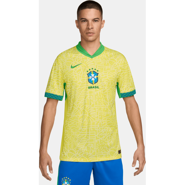 nike maglia da calcio replica  dri-fit brasile 2024 stadium da uomo – home - giallo