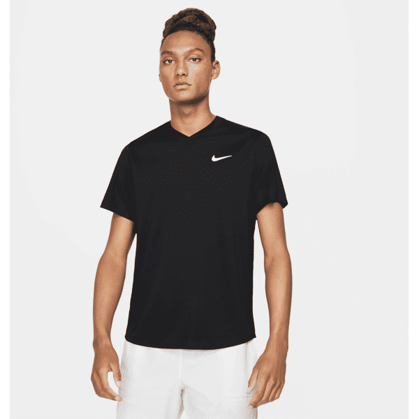 nike maglia da tennis court dri-fit victory - uomo - nero