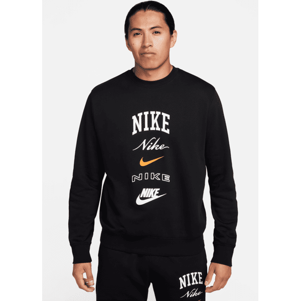 nike felpa a girocollo a manica lunga  club fleece – uomo - nero