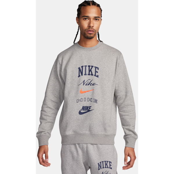 nike felpa a girocollo a manica lunga  club fleece – uomo - grigio