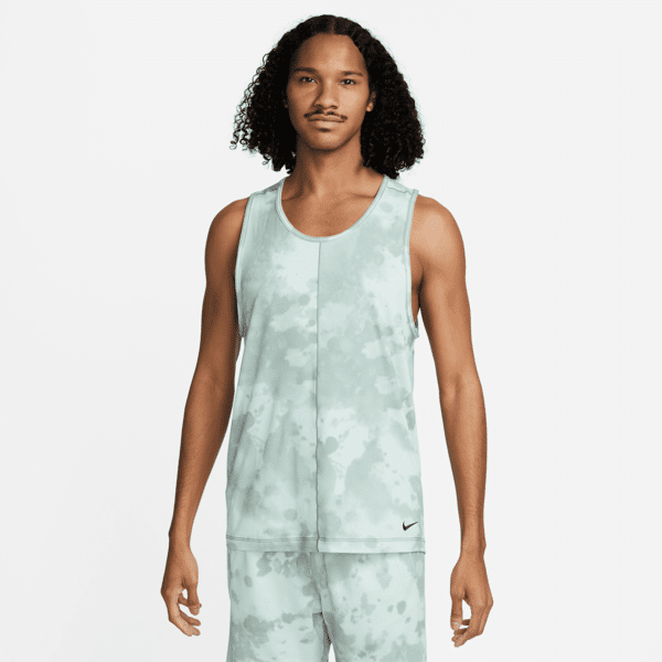 nike maglia da yoga senza maniche con stampa all-over  dri-fit – uomo - grigio