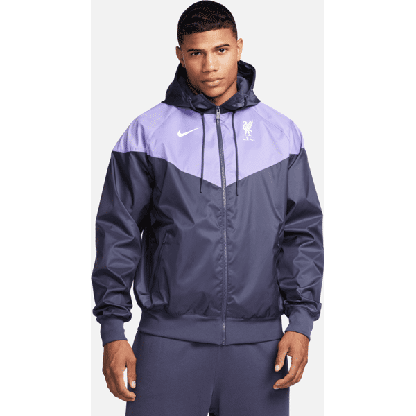 nike giacca da calcio con cappuccio  liverpool fc sport essentials windrunner – uomo - viola