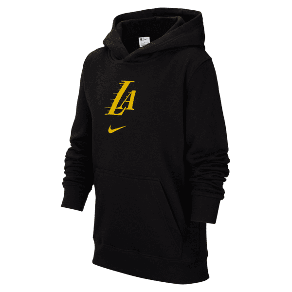 nike felpa pullover con cappuccio los angeles lakers club city edition  nba – bimbo/a piccolo/a - nero