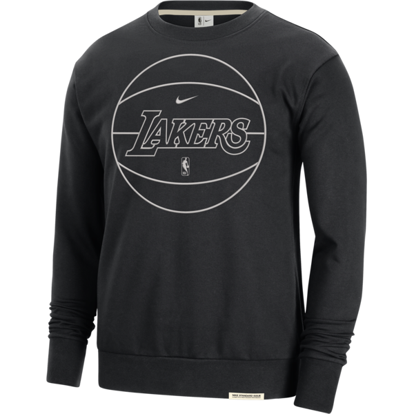 nike felpa los angeles lakers standard issue  dri-fit nba – uomo - nero