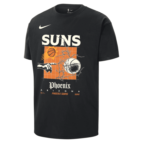 nike t-shirt max90 phoenix suns courtside  nba – uomo - nero