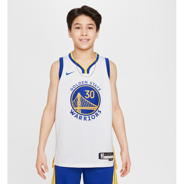 nike maglia swingman  nba stephen curry golden state warriors 2022/23 association edition – ragazzo/a - bianco