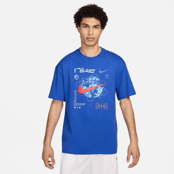 nike t-shirt da basket max90  – uomo - blu