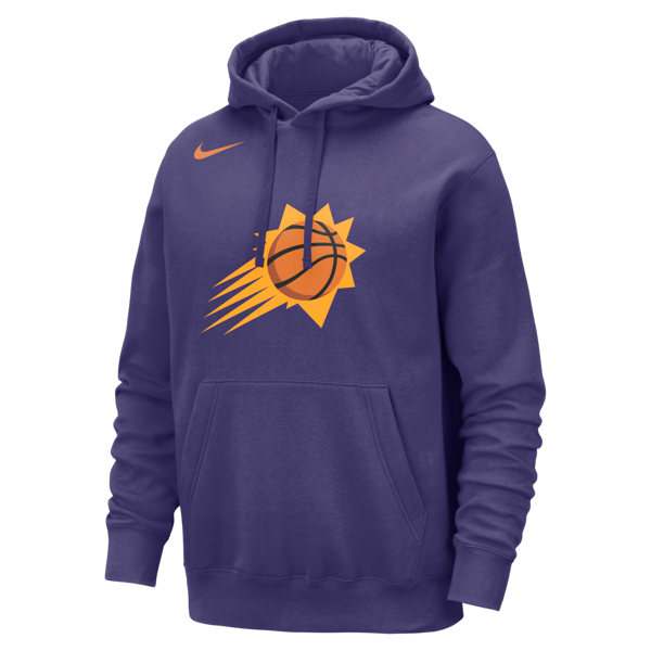 nike felpa pullover in fleece con cappuccio phoenix suns club  nba – uomo - viola